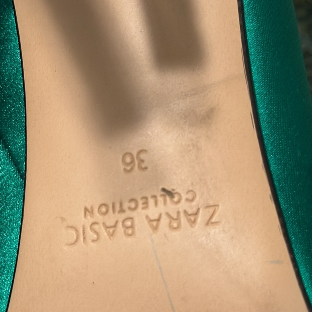 Zara Green Heeled Boots with Detailing sz 36(6) - Picture 5 of 7